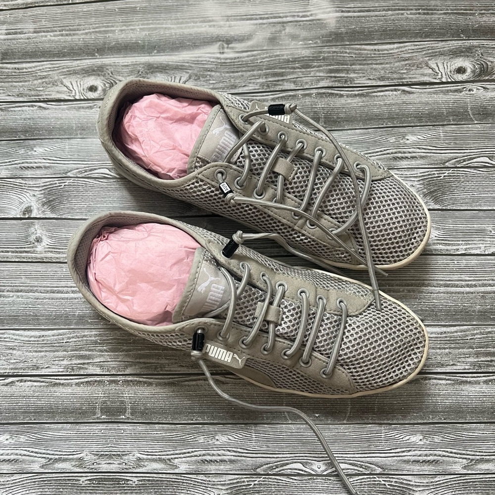 Puma Gray Mesh Athletic Shoes
